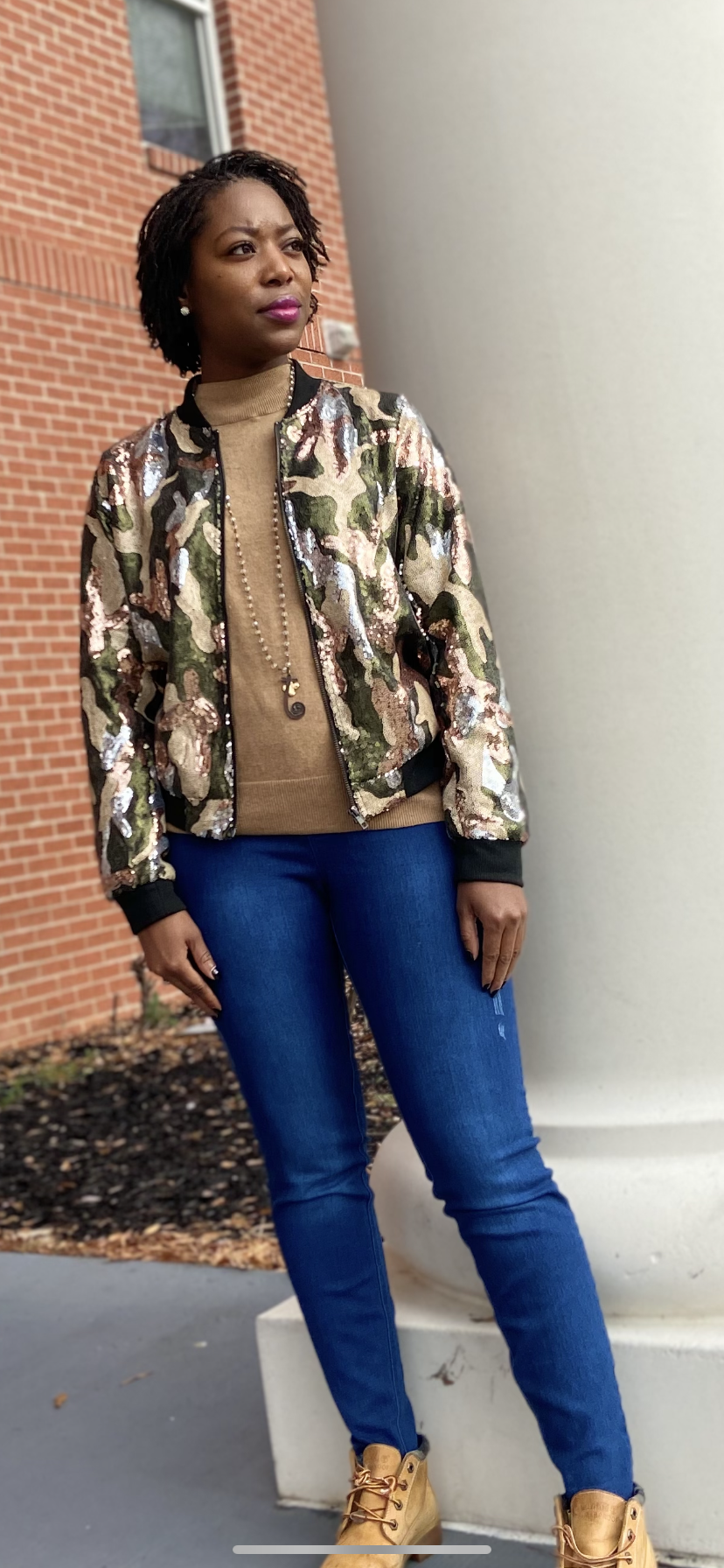 Camo Sequined Jacket