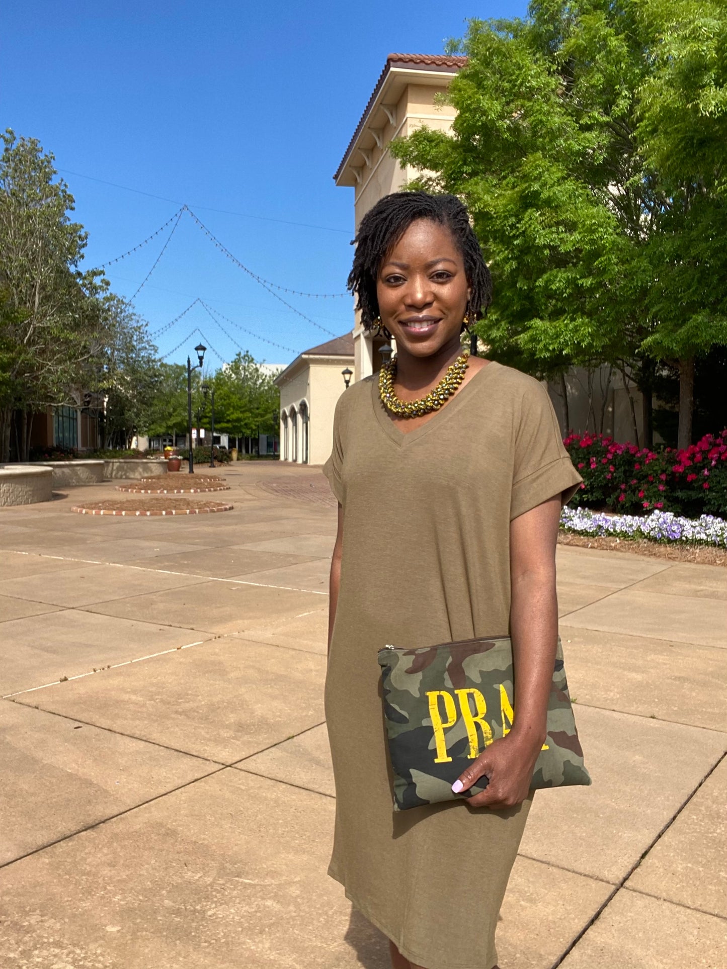 V Neck T Shirt Dress