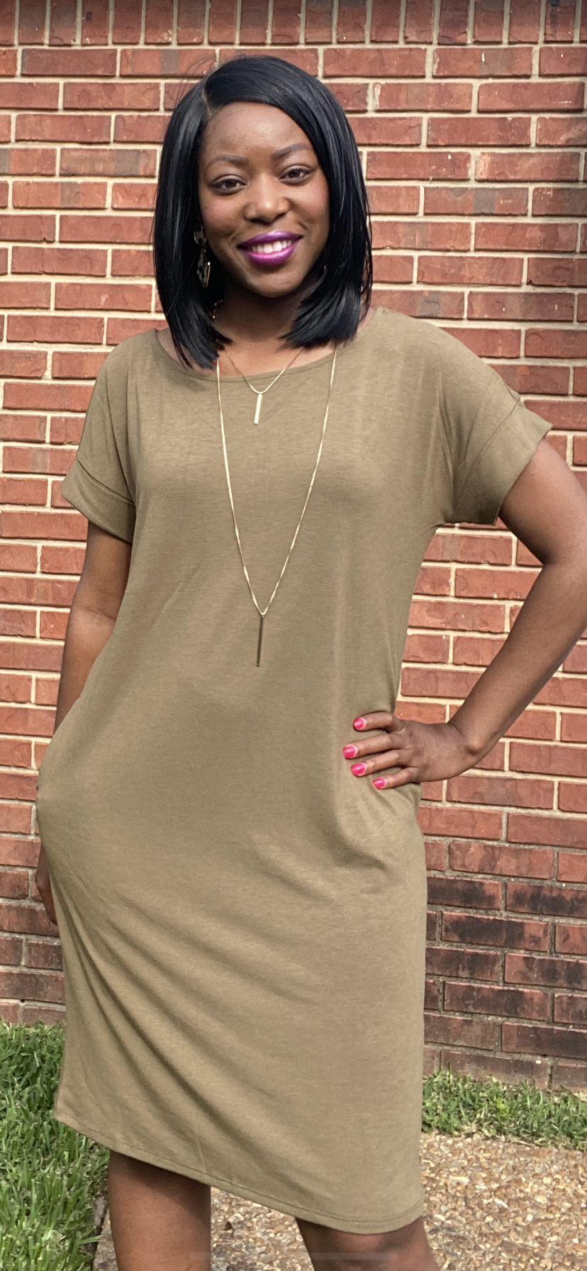 Crew Neck T Shirt Dress