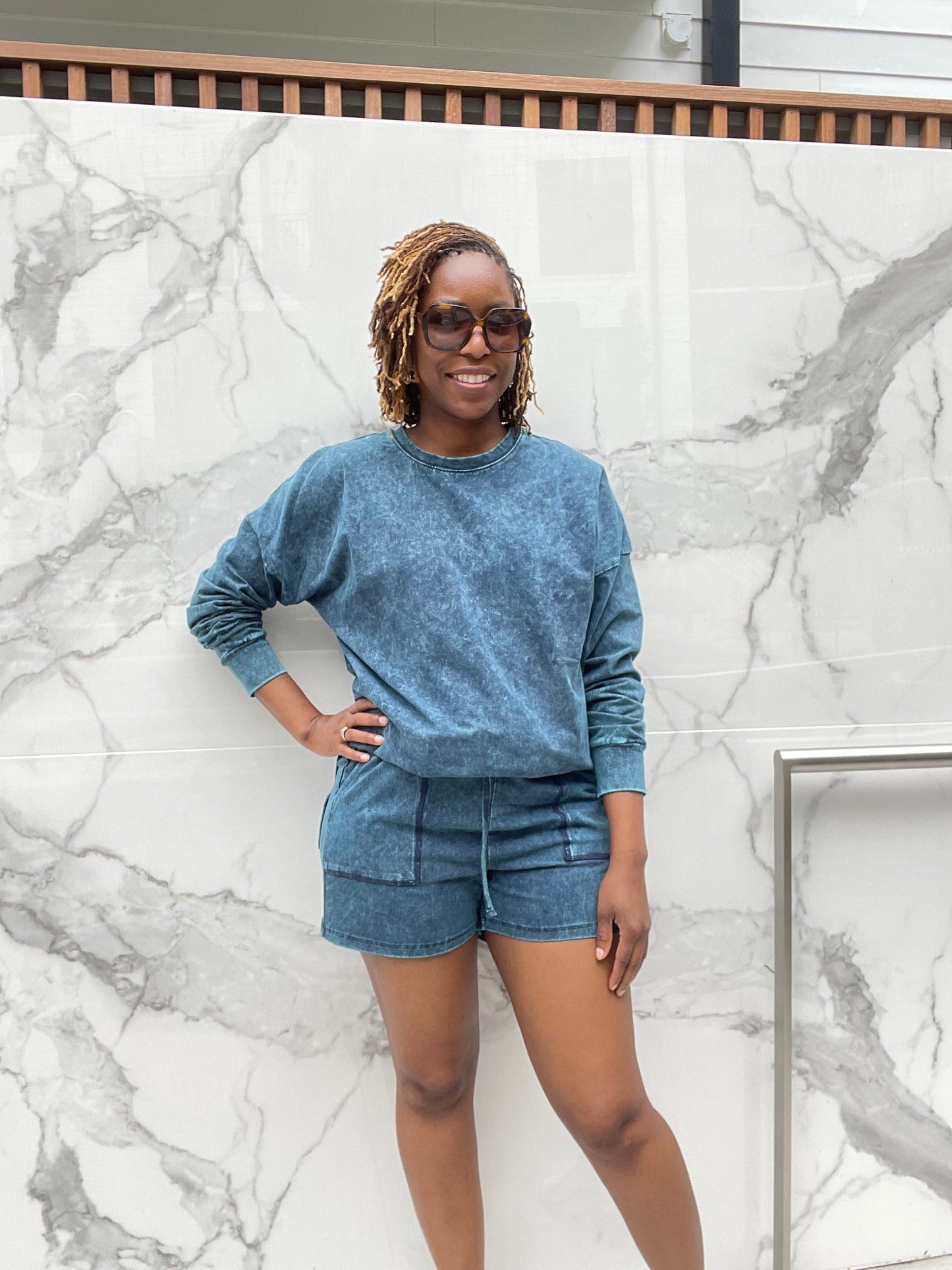 Aqua Blue Short Set