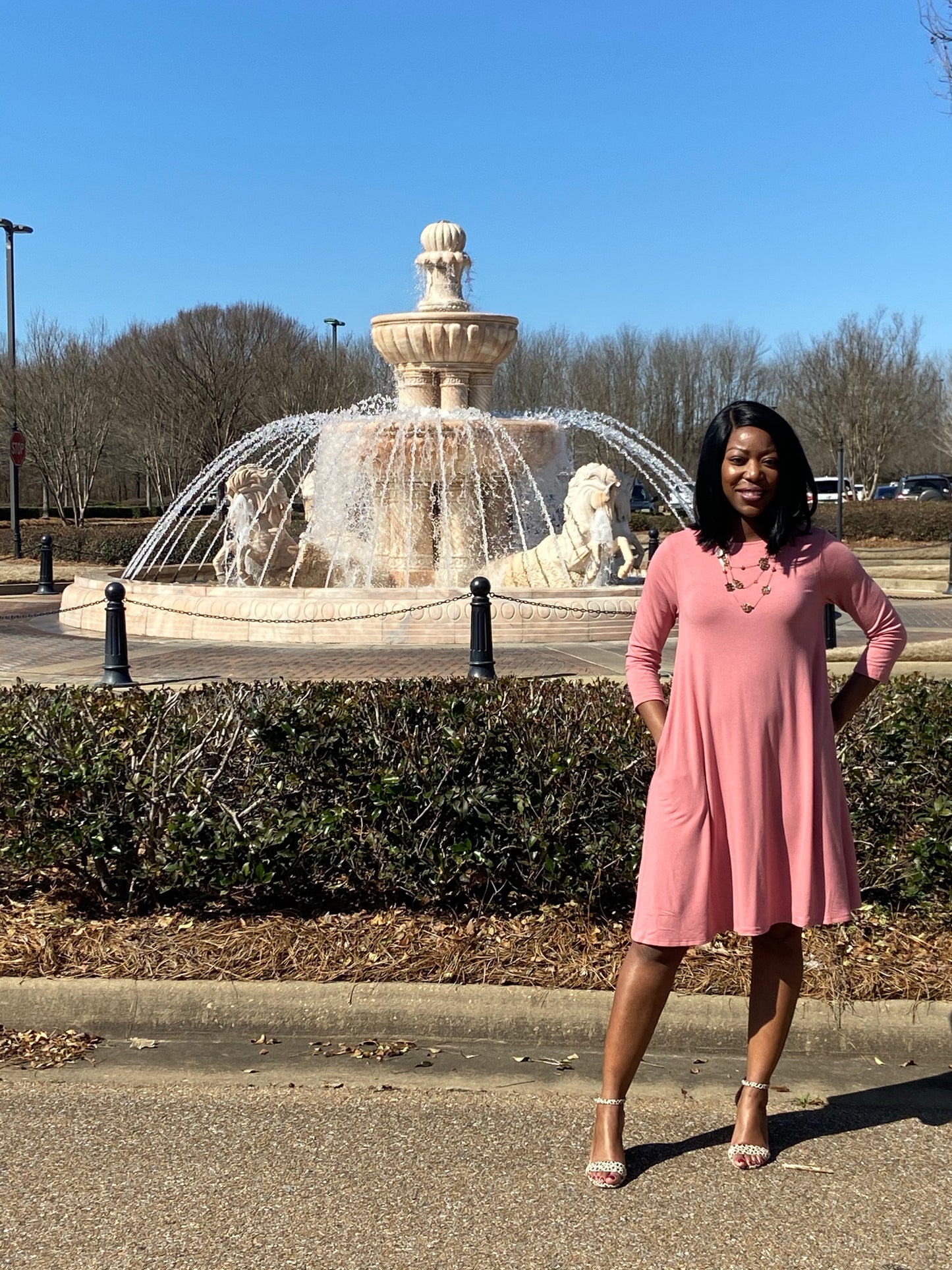 Dusty Rose Spring Dress