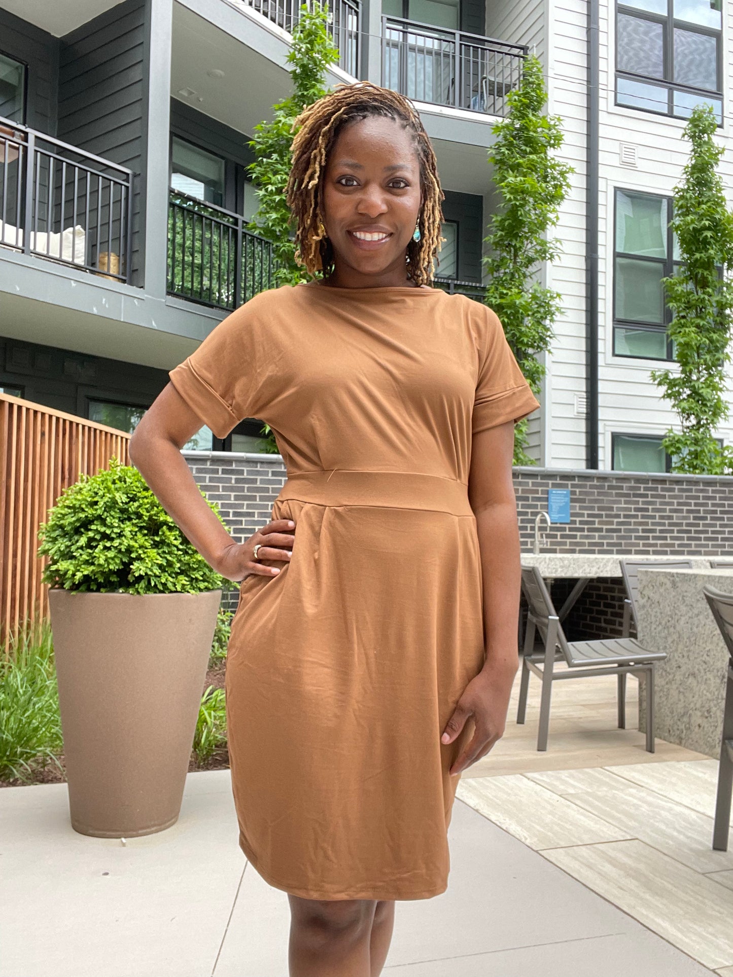 Soft Classic Tie-Belt Dress