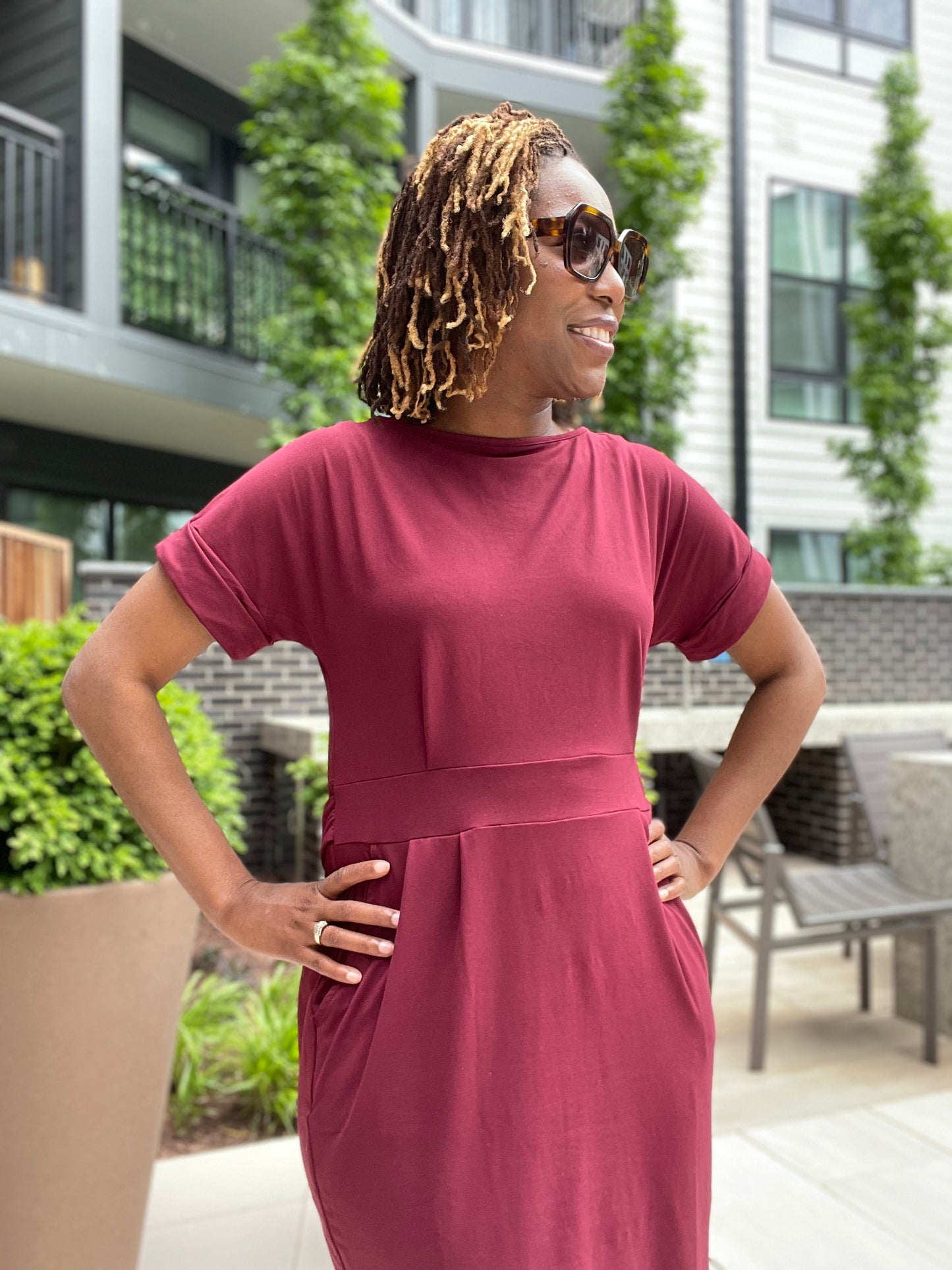 Soft Classic Tie-Belt Dress