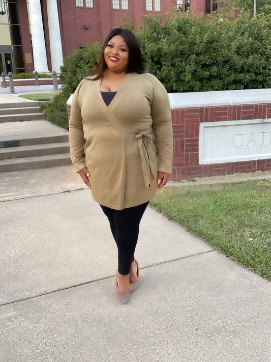 Olive Green Wrap Dress
