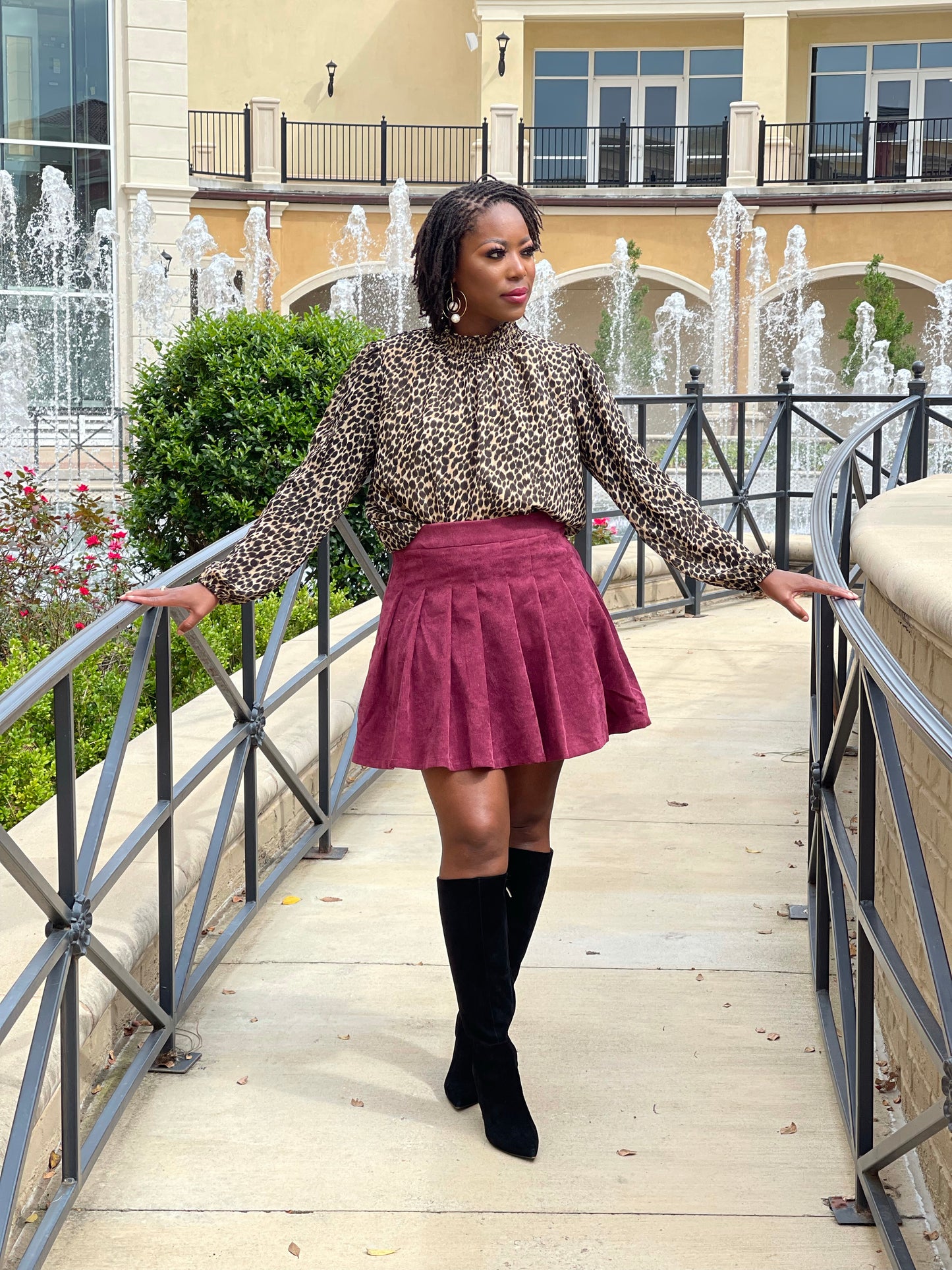 Burgundy Corduroy Skirt