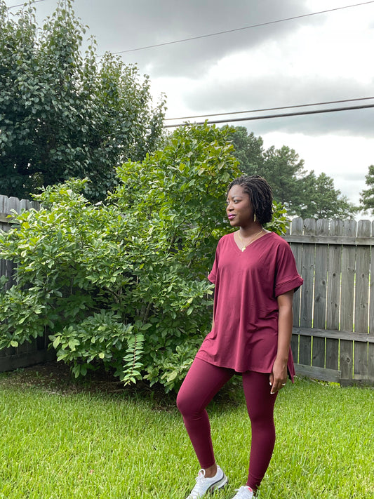 High-Low Top w/Leggings Set