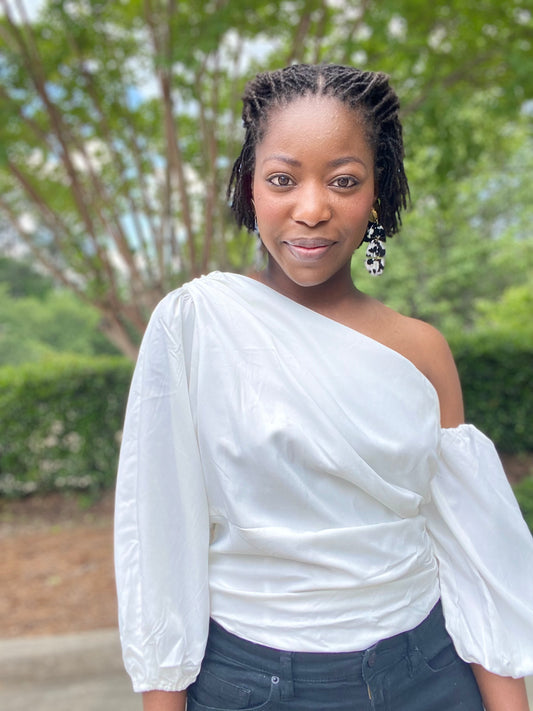 One Sleeve White Top